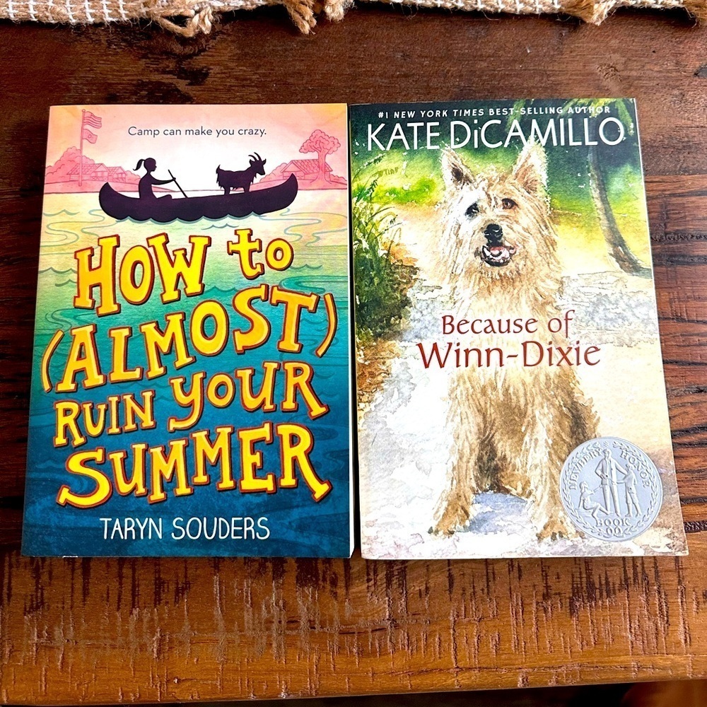 “How to almost ruin your summer” & “Because of Winn-Dixie” paperback books